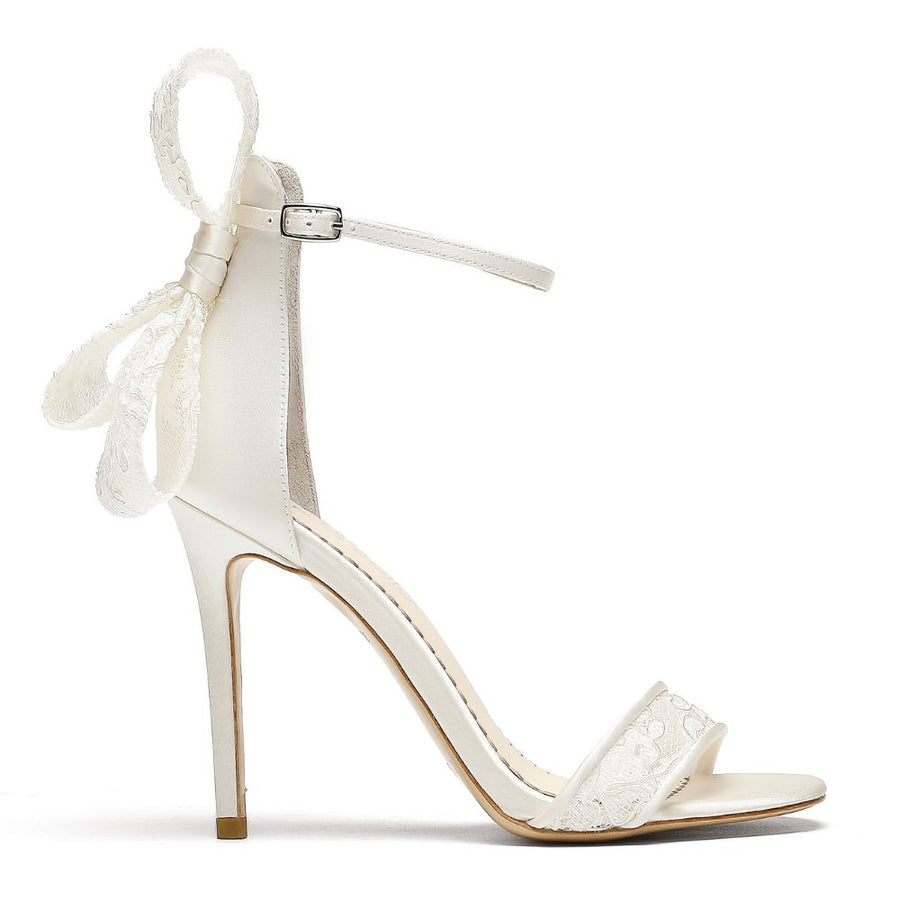 Bella Belle Shoes Leila Lace Bow Wedding Shoes with Stiletto Heel