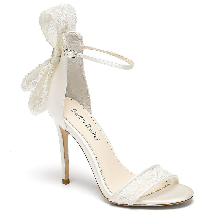 Bella Belle Shoes Leila Lace Bow Wedding Shoes with Stiletto Heel