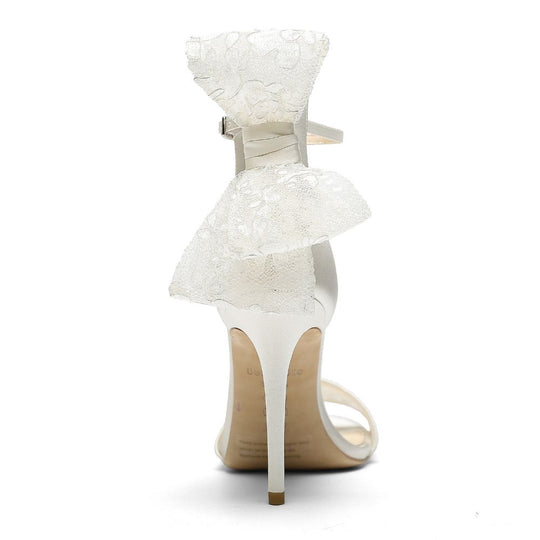 Bella Belle Shoes Leila Lace Bow Wedding Shoes with Stiletto Heel