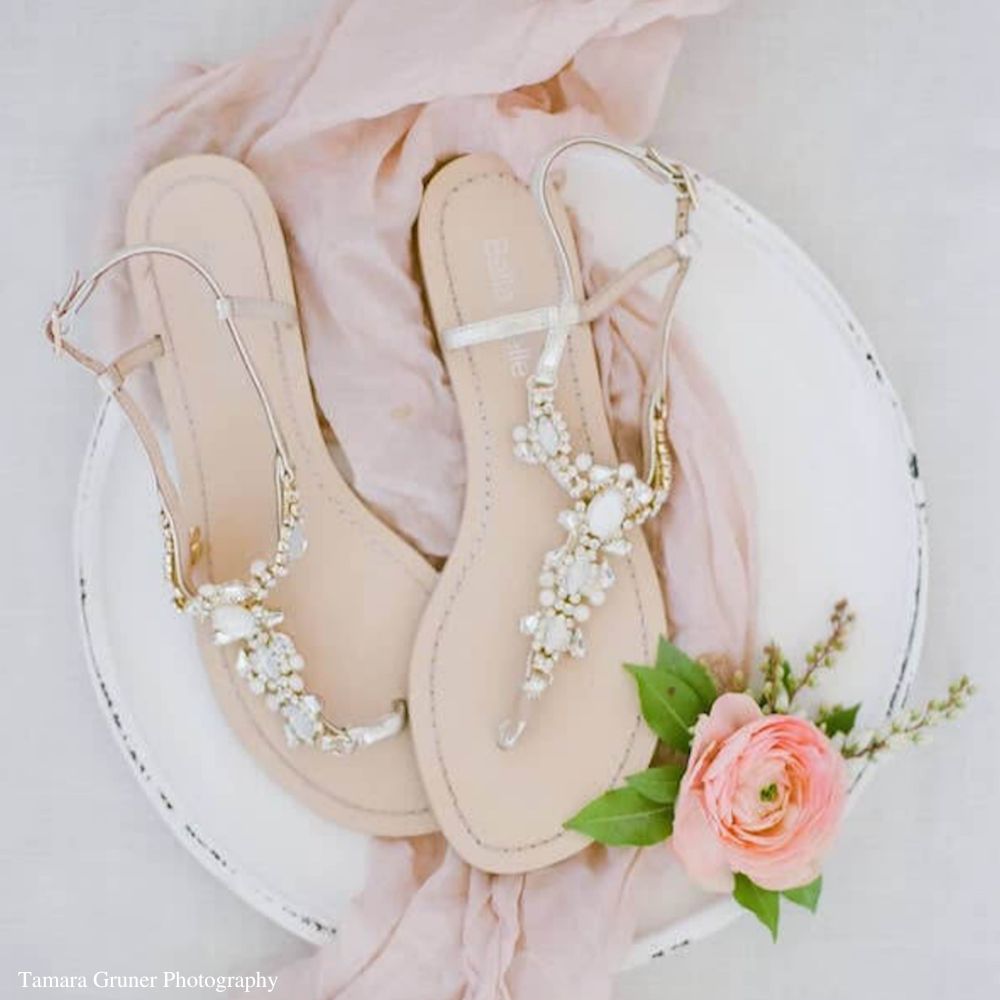 Bella Belle Shoes Luna Crystal Jewel Gold Dress Sandals