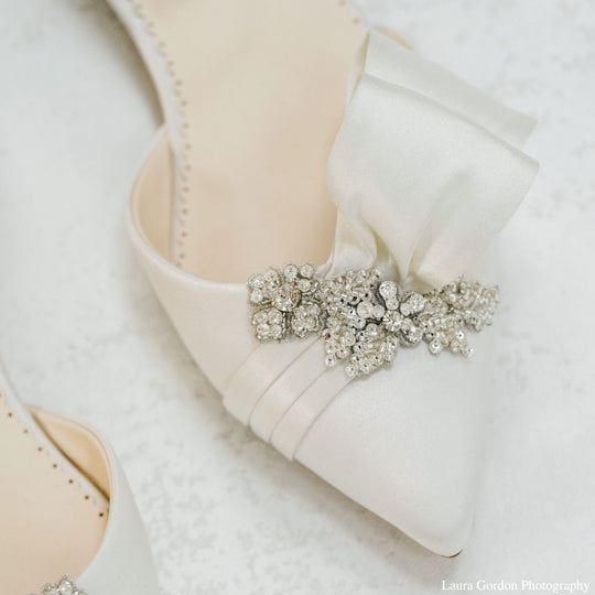 Bella Belle Shoes Marcia Flat Wedding Shoes with Crystal and Bow
