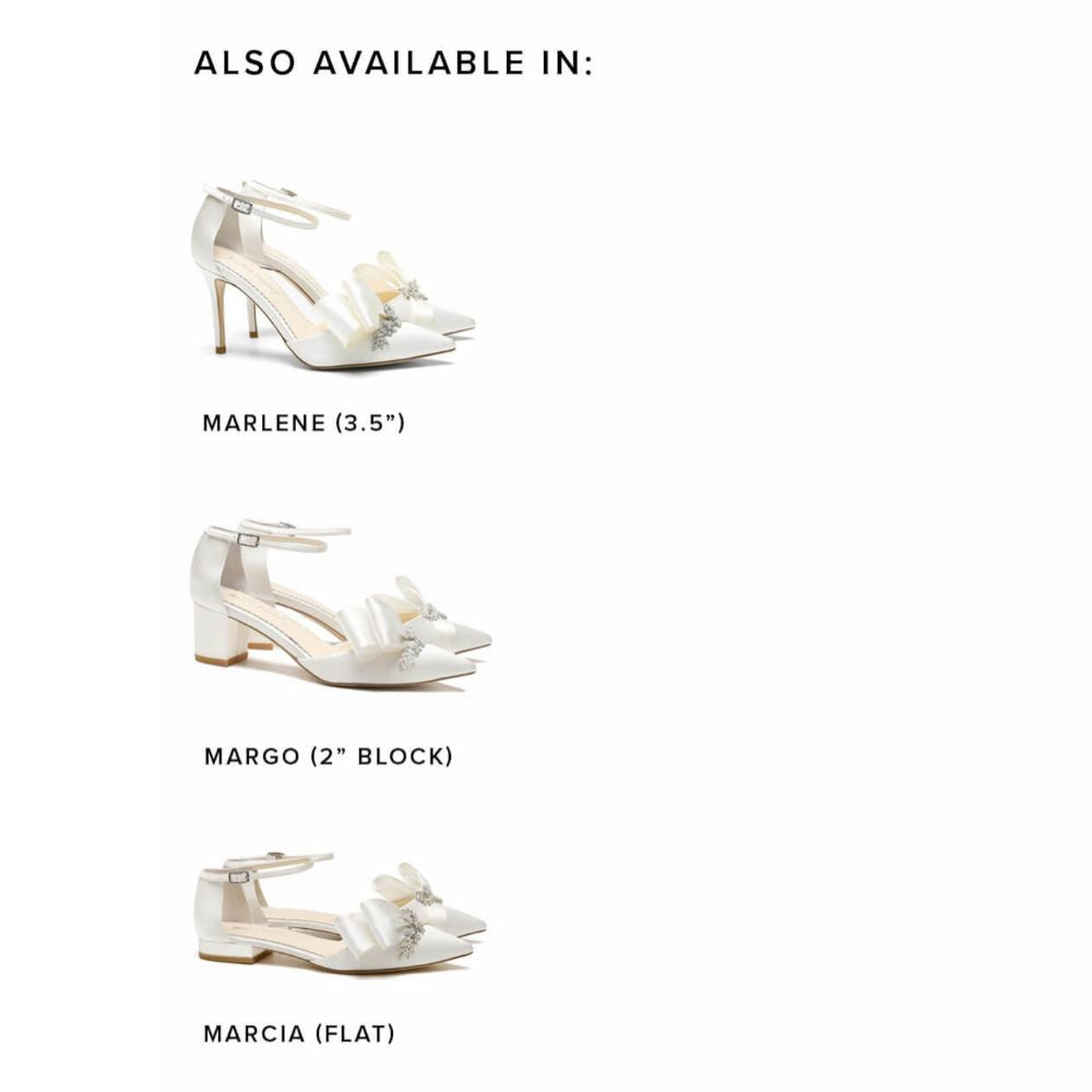 Bella Belle Shoes Margo Ivory Flower Crystal Embellished Block Heels