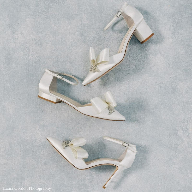 Bella Belle Shoes Marlene Ivory Wedding Crystal Flower Shoe with Bow