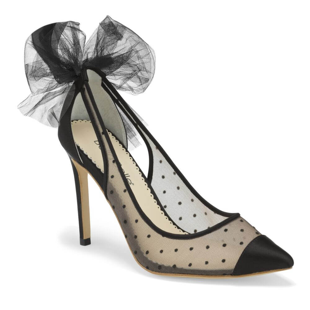Glamorous Black Bow Heels - Special Occasion Shoes | Red Dress