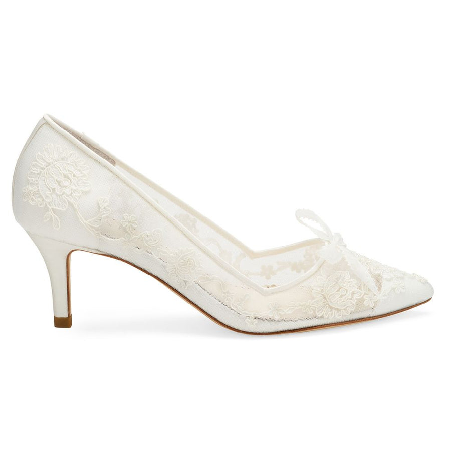 Bella Belle Shoes Monica Floral Lace Low Heel Shoes