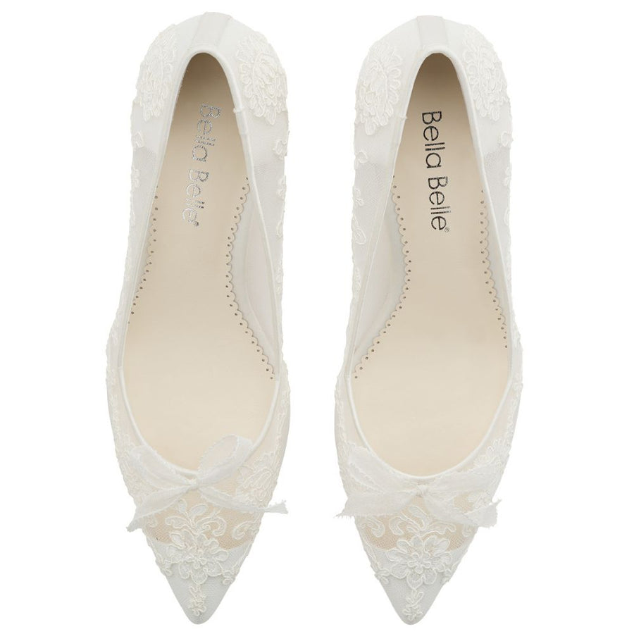 Bella Belle Shoes Monica Floral Lace Low Heel Shoes