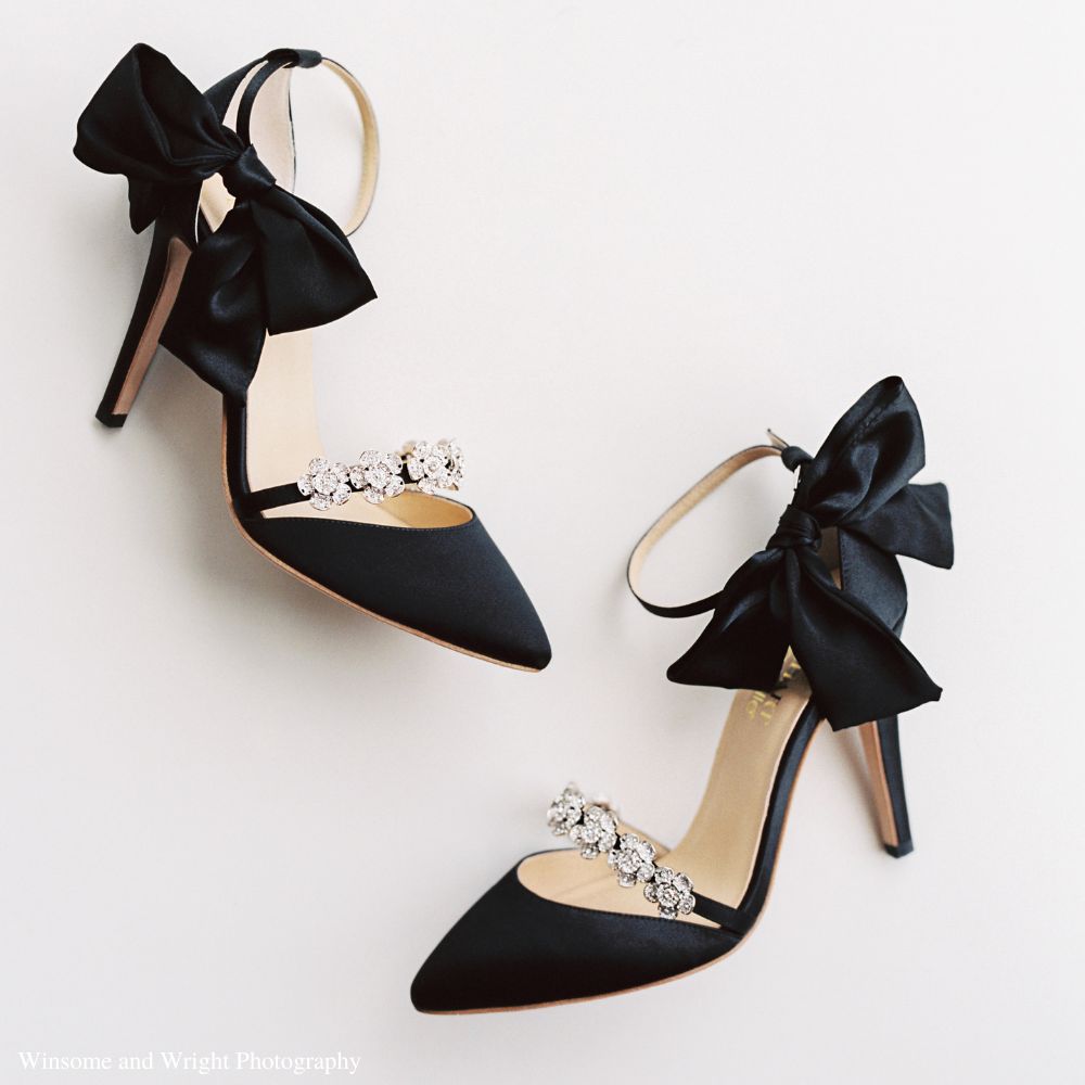 Black shiny 2 3 4 inch heels sandals - Super X Studio