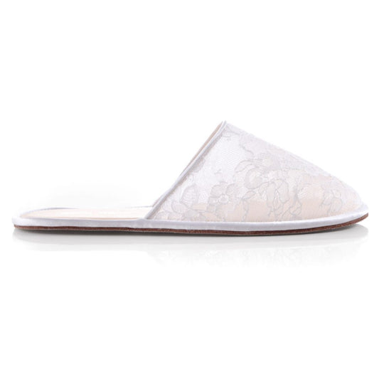Bella Belle Shoes Priscilla Ivory Lace Getting Ready Bridal Slippers