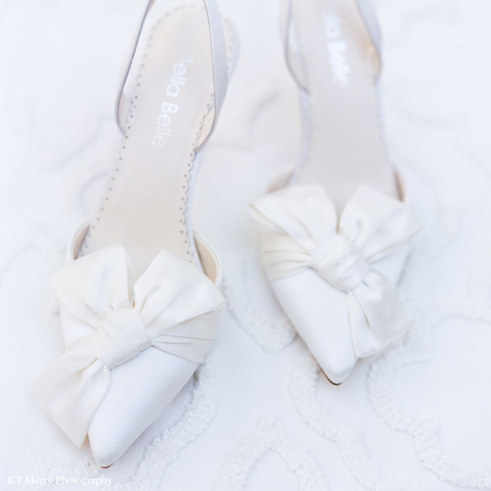 Bella Belle Shoes Reese Pointed Toe Heels with Bow for Brides