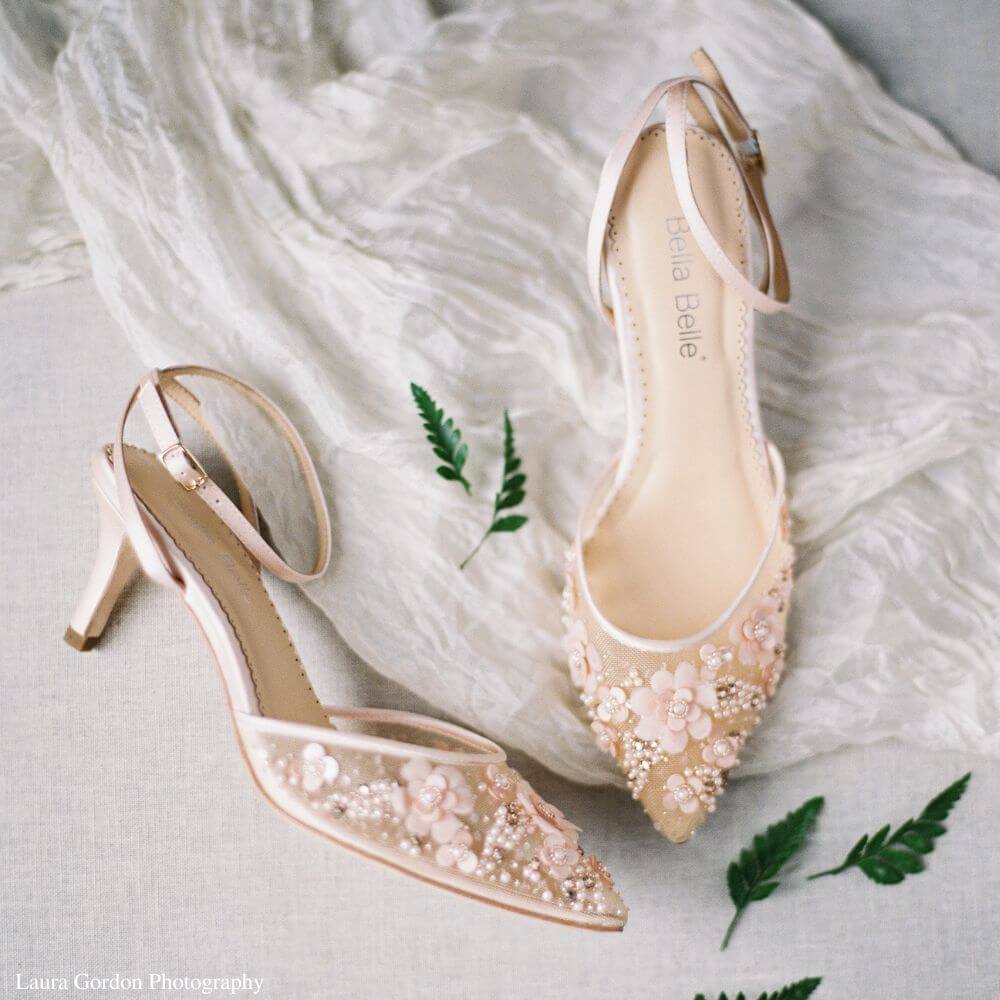 Blush Pink Mid Heel Shoes Online | bellvalefarms.com