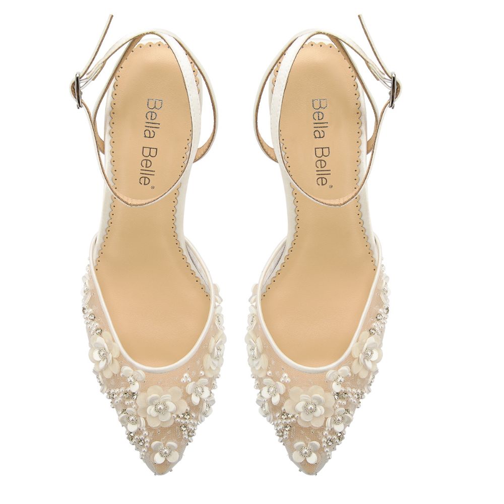 Bella Belle Shoes Rosa Kitten Heel Ivory Pearl Wedding Shoes