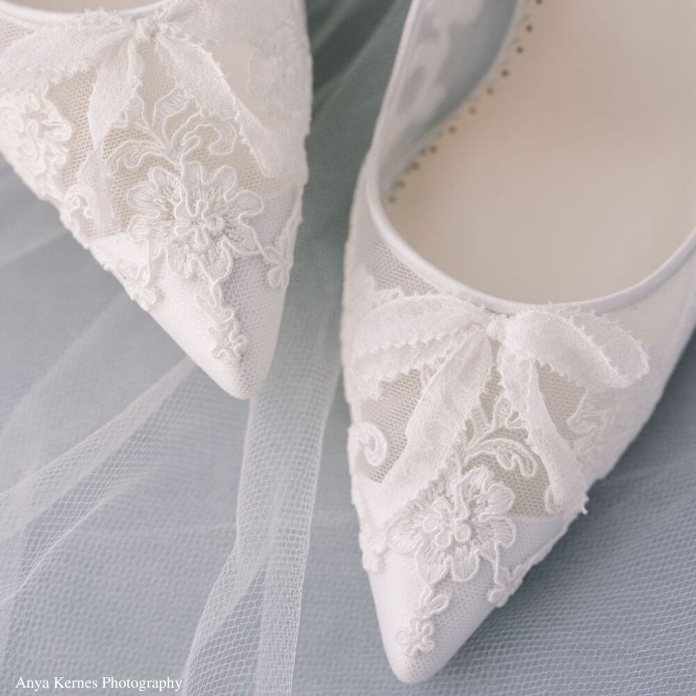 4-Inch Traditional Lace Pump Bridal Heels | Bella Belle