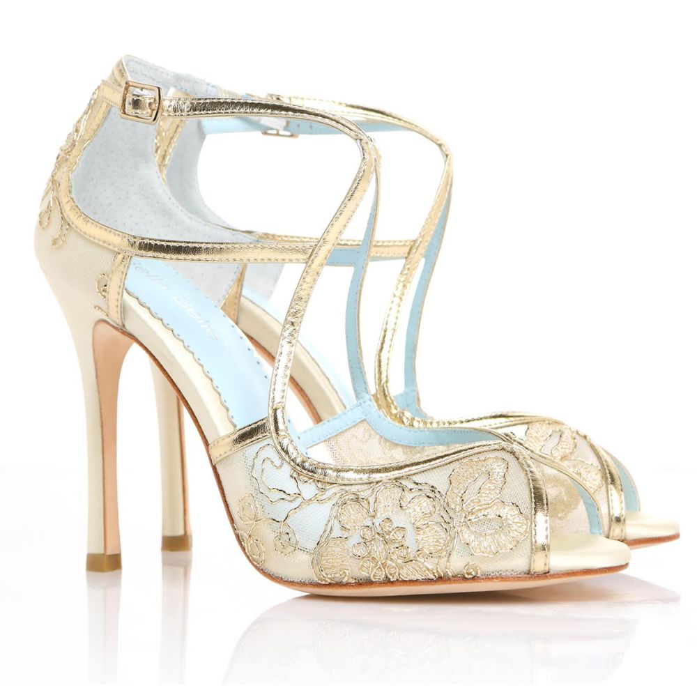 Buy Antique Gold Heeled Sandals for Women by Blue Beauty Online | Ajio.com