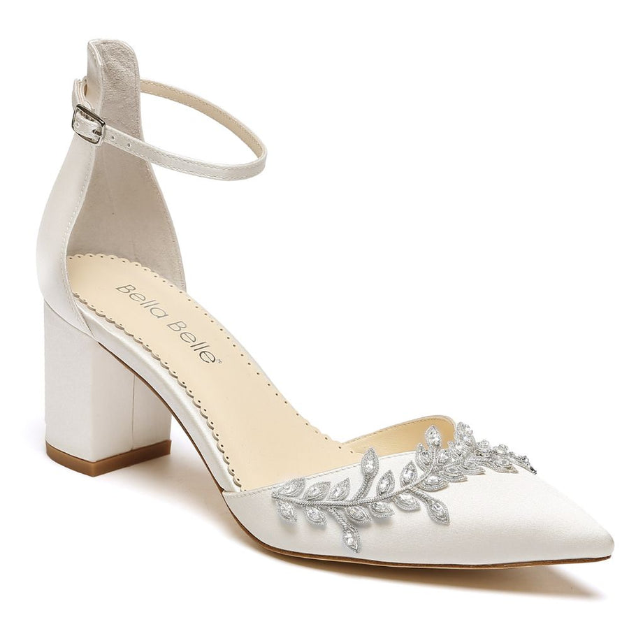 Bella Belle Shoes Valerie Crystal Vine Rhinestone Block Heel