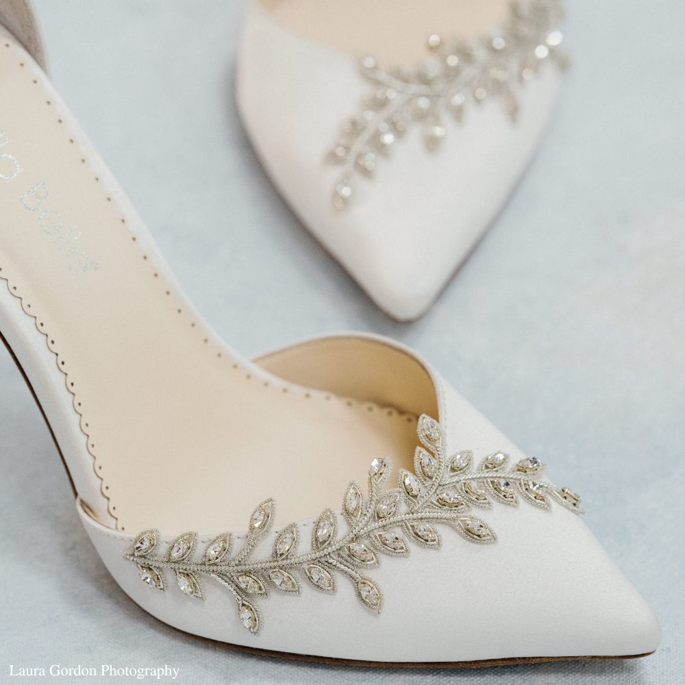 Betsey Johnson Blue By Betsy Johnson Sonia Wedding Embellished Heeled Shoes  in Metallic | Lyst