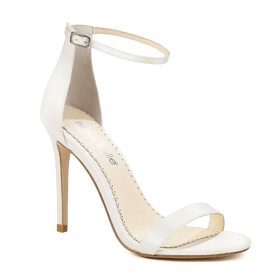 Bella Belle Shoes Wisteria Chiffon Flower Drape Ankle Strap Heels