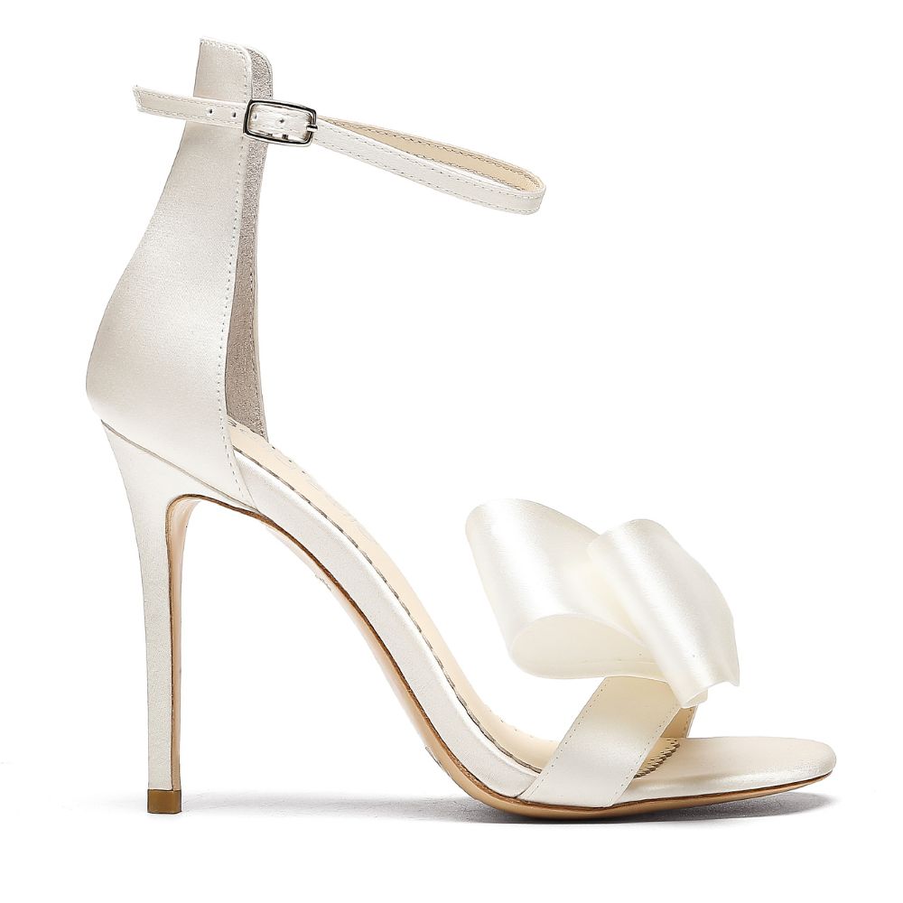 Asymmetrical Open Toe Ivory Stiletto Wedding Shoes