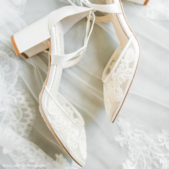 Bella Belle Shoes Abigail Block Heel Lace Wedding Shoes