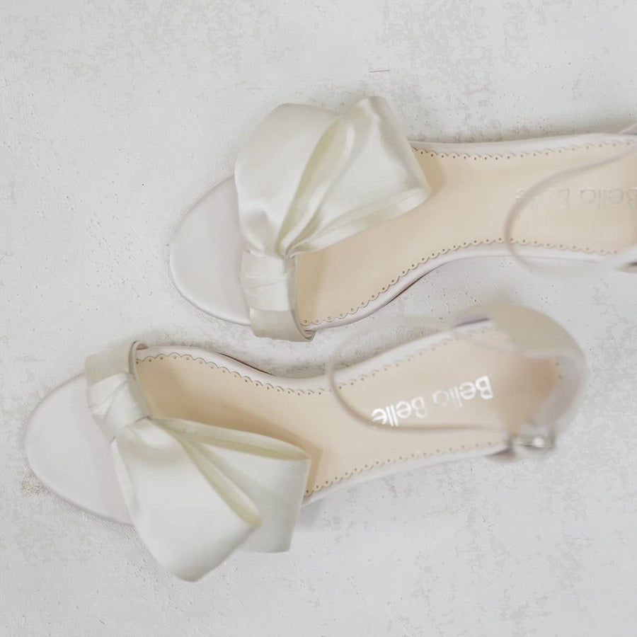 Bella Belle Shoes Zoya Block Heel with Asymmetrical Bow